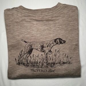 Boys Heather Brown Long Sleeve T-Shirt